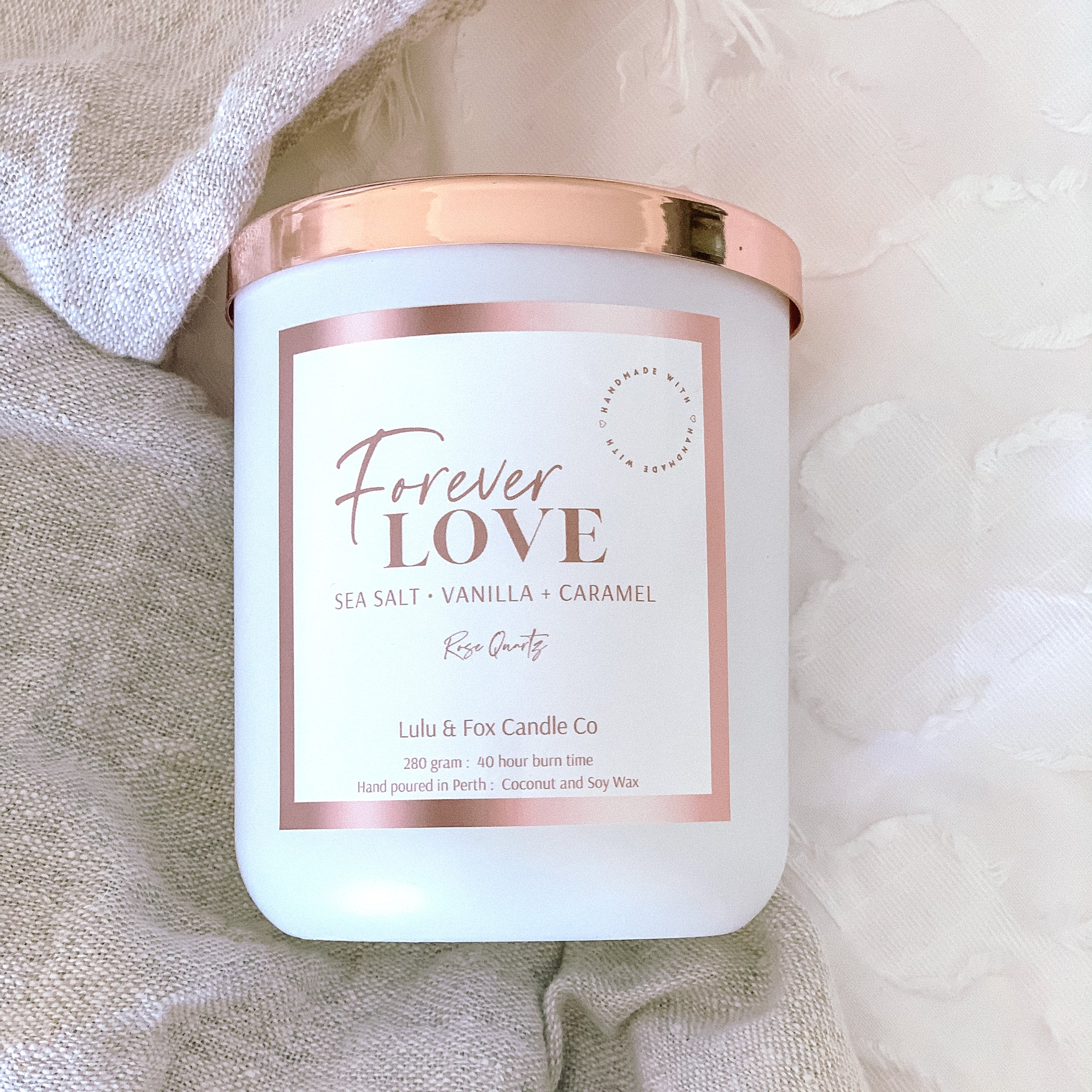 Forever Love ~ Rose Quartz ~ Sea Salt + Vanilla + Caramel